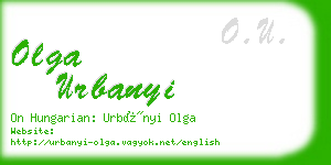 olga urbanyi business card